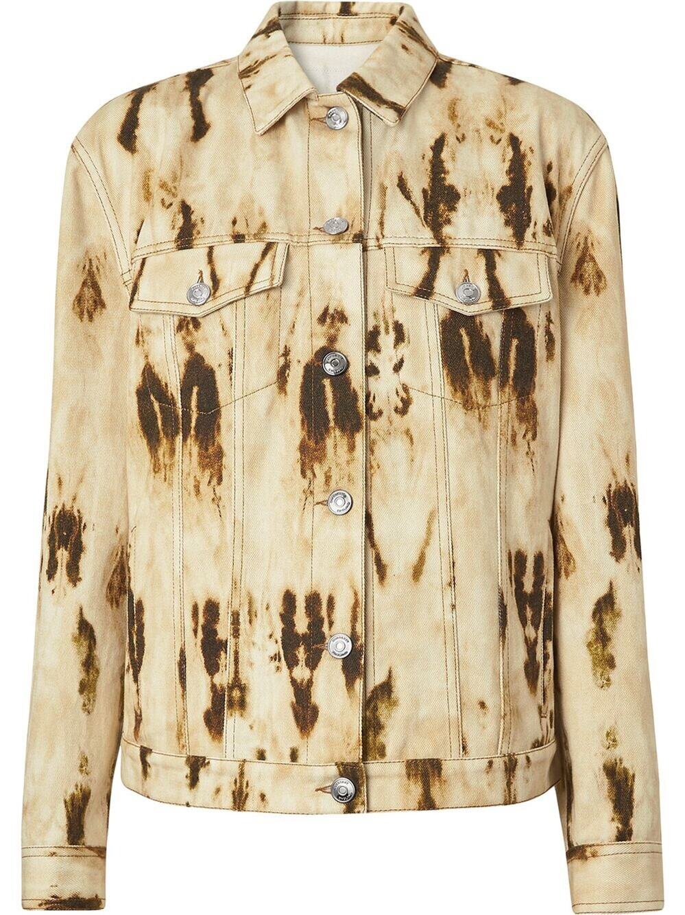 NWT Burberry Prestwick Monogram Motif Logo Patch Bleached Denim Jacket 36EU/2US